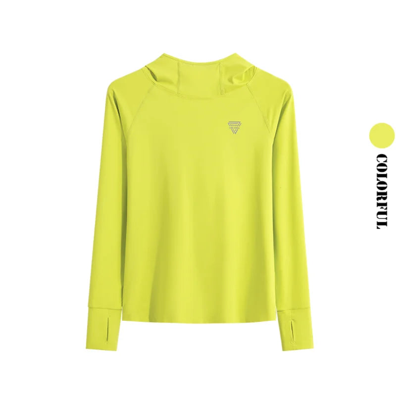 DRUR Women’s Long Sleeve Hooded Yoga Shirt