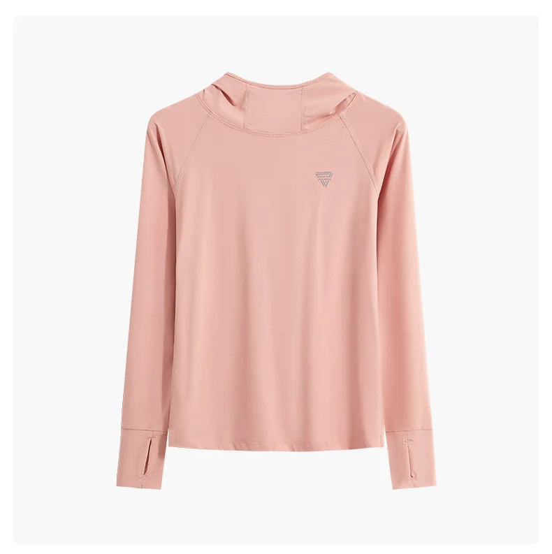 DRUR Women’s Long Sleeve Hooded Yoga Shirt