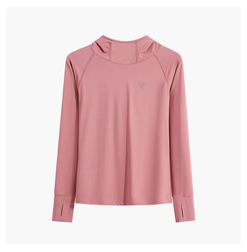 DRUR Women’s Long Sleeve Hooded Yoga Shirt