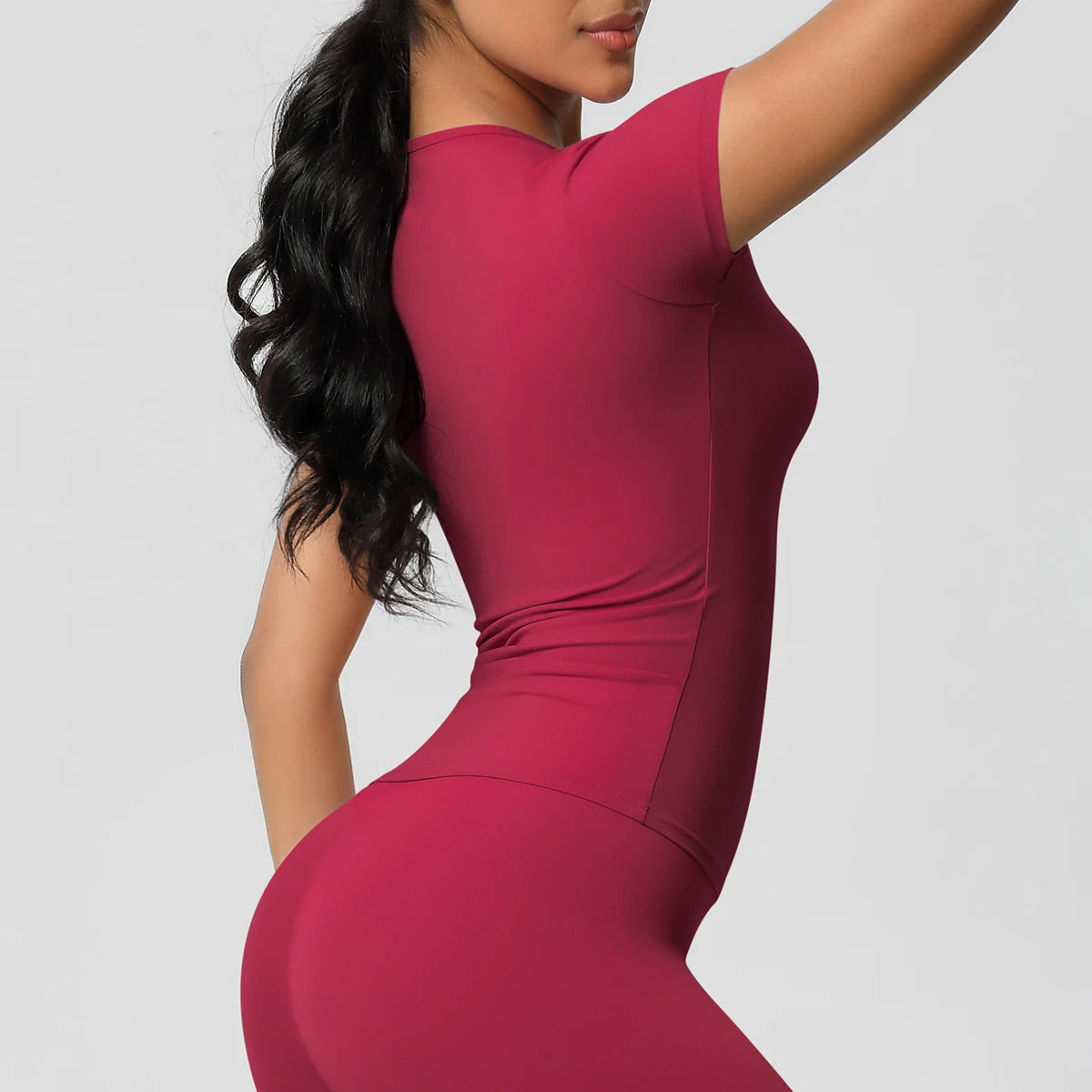 Workout Dry Fit Breathable High Elastic Sports Top Gym Fitness Wear T-shirt Women Casual Outdoor Top