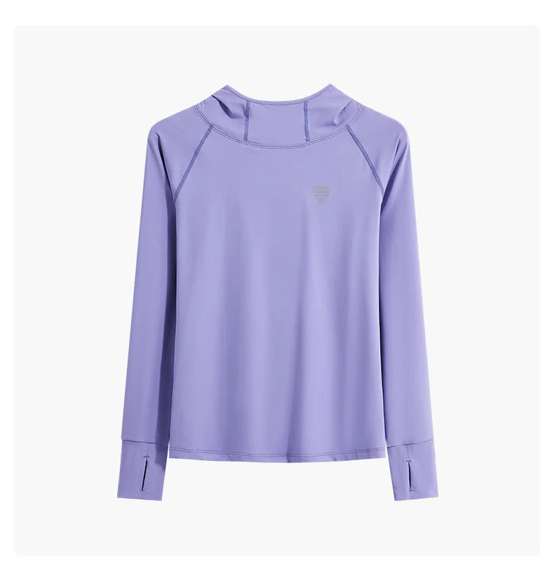 DRUR Women’s Long Sleeve Hooded Yoga Shirt