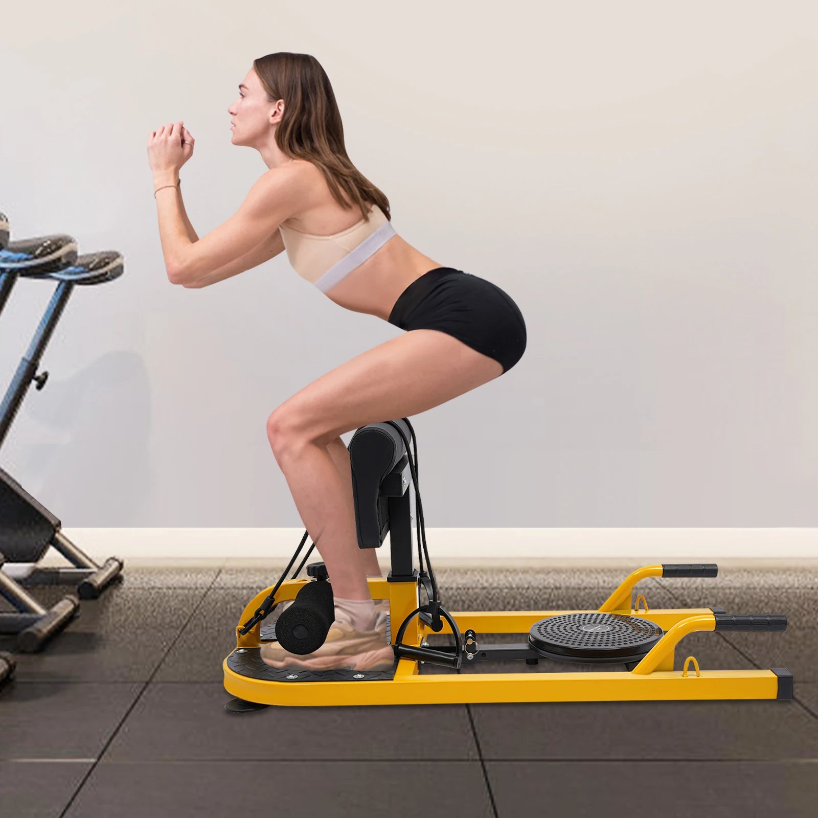 Deep Squat Machine: Adjustable Backrest and Leg Hook for All Fitness Levels, Built with High-Strength Steel for Stability