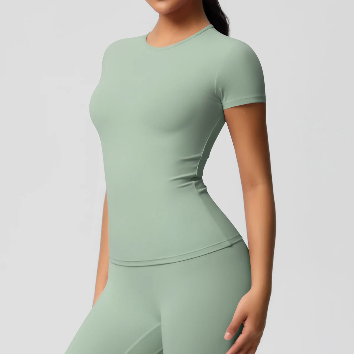 Workout Dry Fit Breathable High Elastic Sports Top Gym Fitness Wear T-shirt Women Casual Outdoor Top