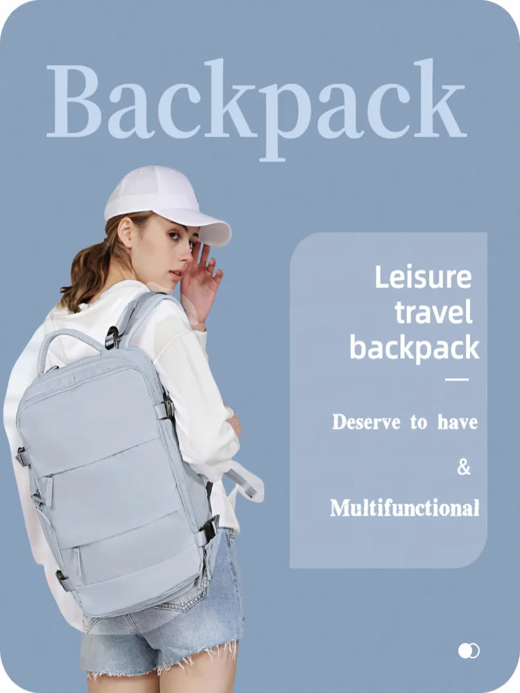 Men's large capacity travel backpack USB charging, multiple compartments