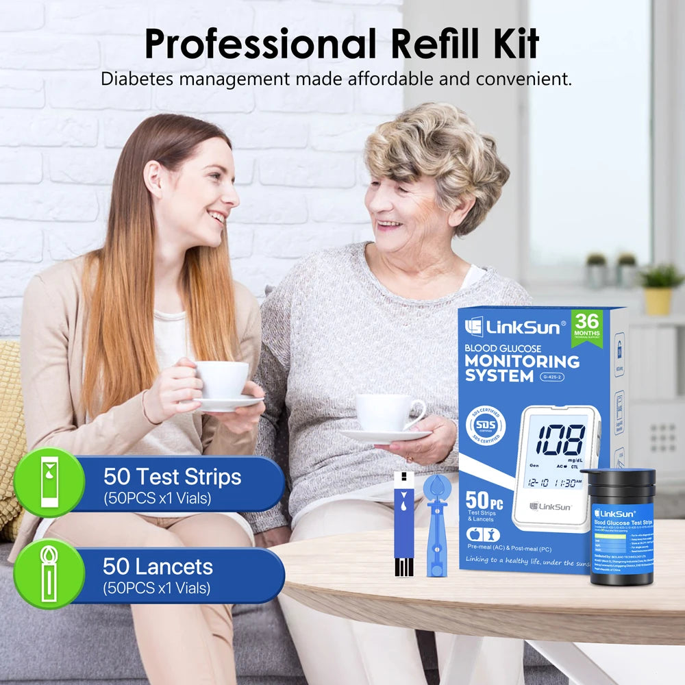 Linksun Blood Glucose Meter G-425-2 50/100 Test Strips