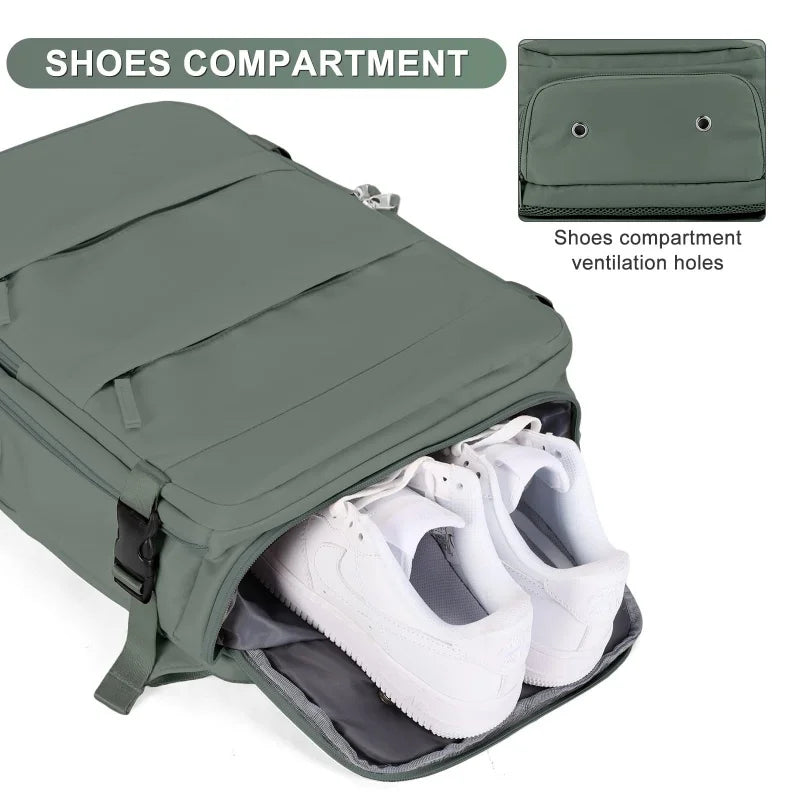 Men's large capacity travel backpack USB charging, multiple compartments