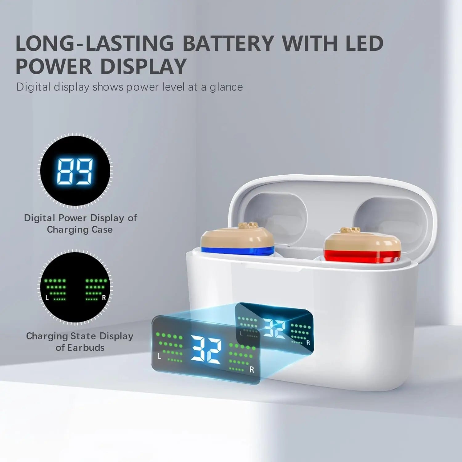 Wireless Mini Hearing Aid for Seniors with Noise-Cancelling