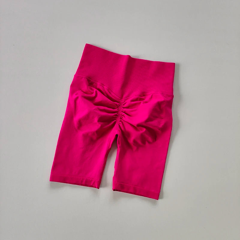 Women Yoga Shorts High Waist Sport Shorts Hip Push Up Soft Fitness Quick Dry Running Shorts Tummy Control Workout Gym Shorts