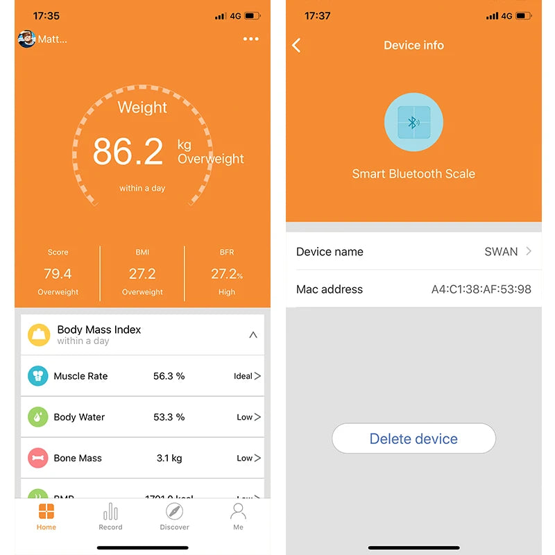 Bluetooth Body Fat Scale – Smart Digital Weight Scale with BMR Test