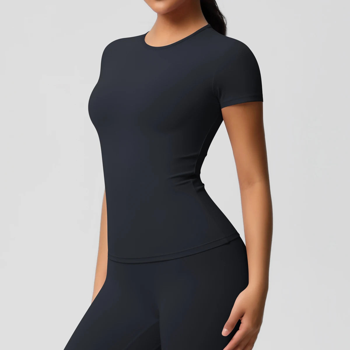 Workout Dry Fit Breathable High Elastic Sports Top Gym Fitness Wear T-shirt Women Casual Outdoor Top