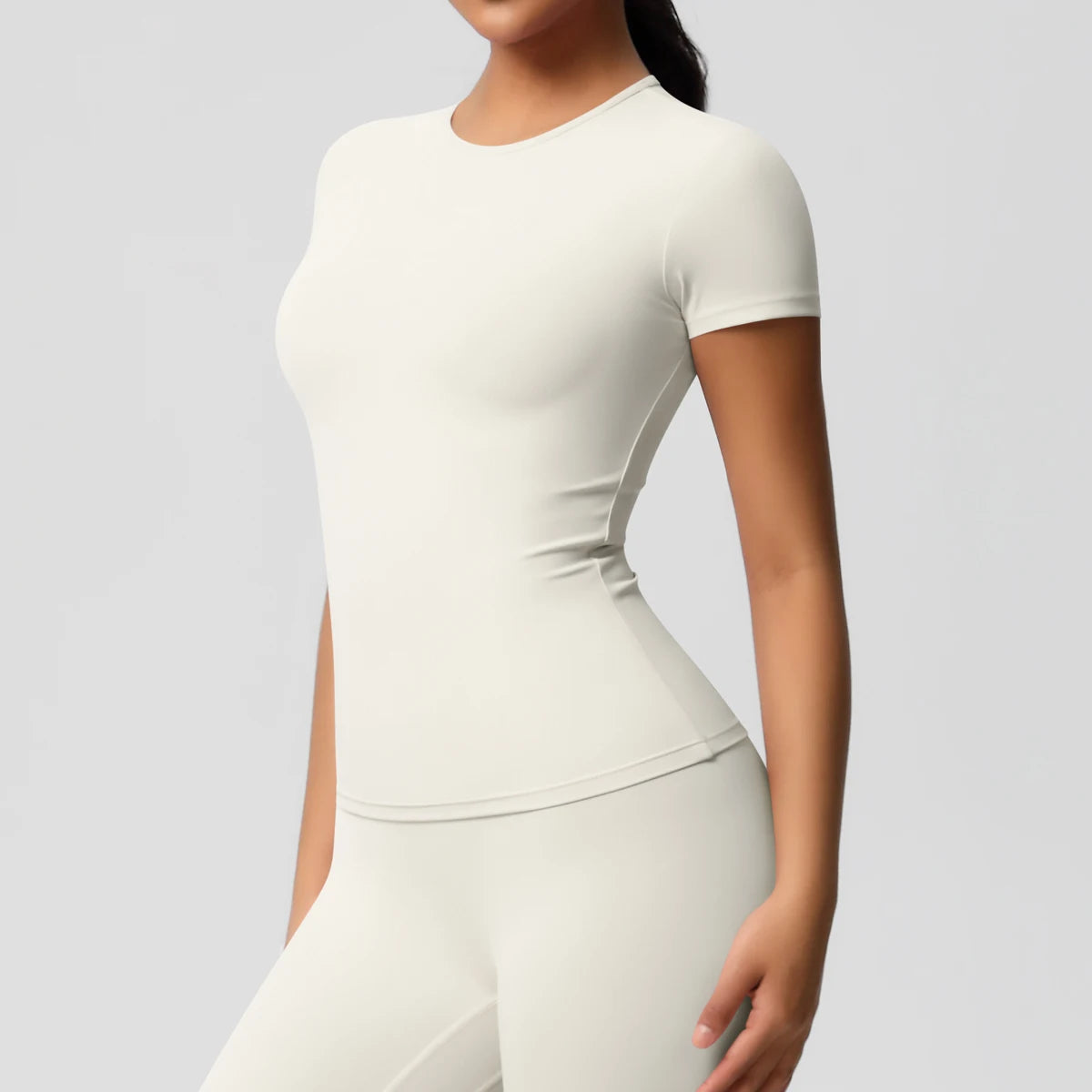 Workout Dry Fit Breathable High Elastic Sports Top Gym Fitness Wear T-shirt Women Casual Outdoor Top