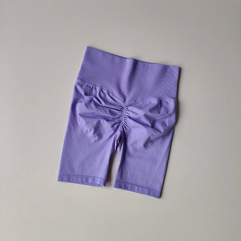 Women Yoga Shorts High Waist Sport Shorts Hip Push Up Soft Fitness Quick Dry Running Shorts Tummy Control Workout Gym Shorts