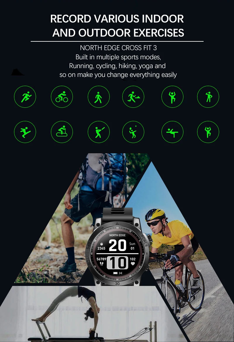 NORTH EDGE 2025 GPS Smart Watch for Men