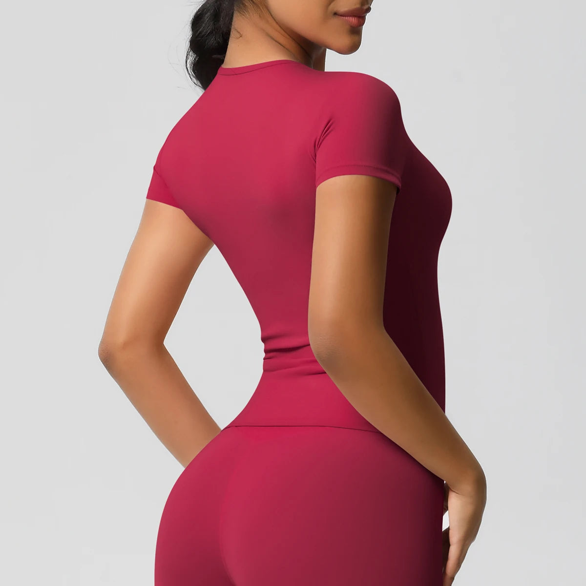 Workout Dry Fit Breathable High Elastic Sports Top Gym Fitness Wear T-shirt Women Casual Outdoor Top