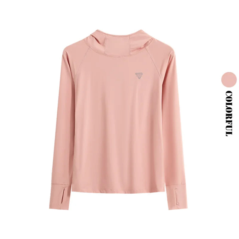 DRUR Women’s Long Sleeve Hooded Yoga Shirt