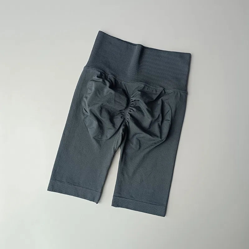 Women Yoga Shorts High Waist Sport Shorts Hip Push Up Soft Fitness Quick Dry Running Shorts Tummy Control Workout Gym Shorts