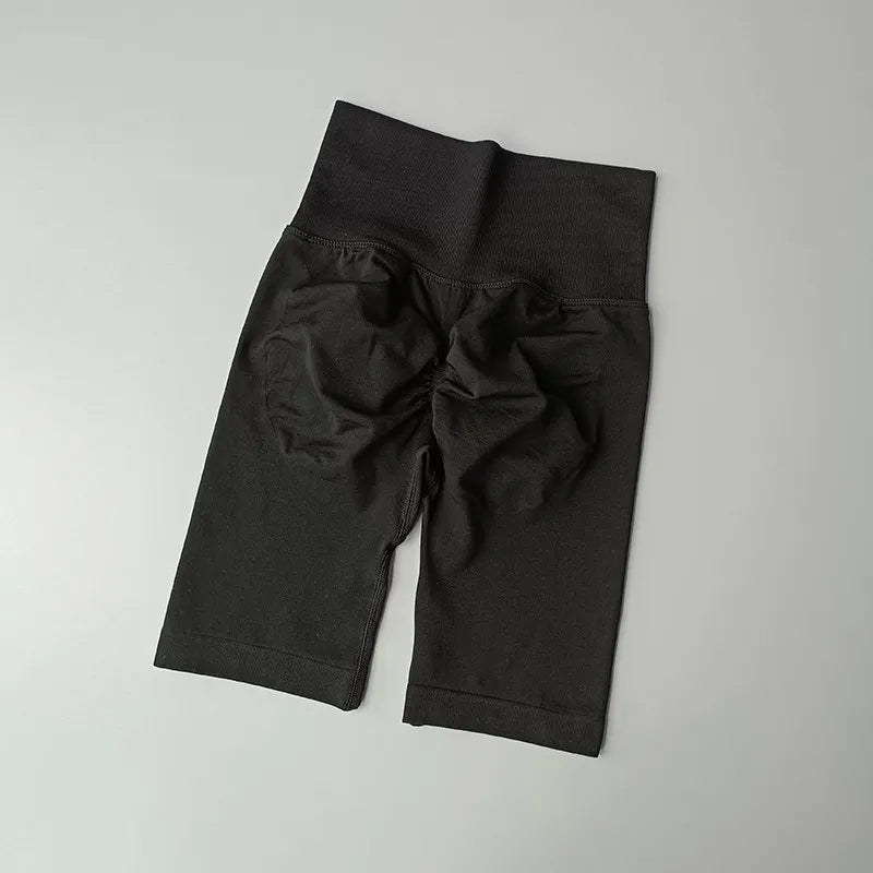 Women Yoga Shorts High Waist Sport Shorts Hip Push Up Soft Fitness Quick Dry Running Shorts Tummy Control Workout Gym Shorts