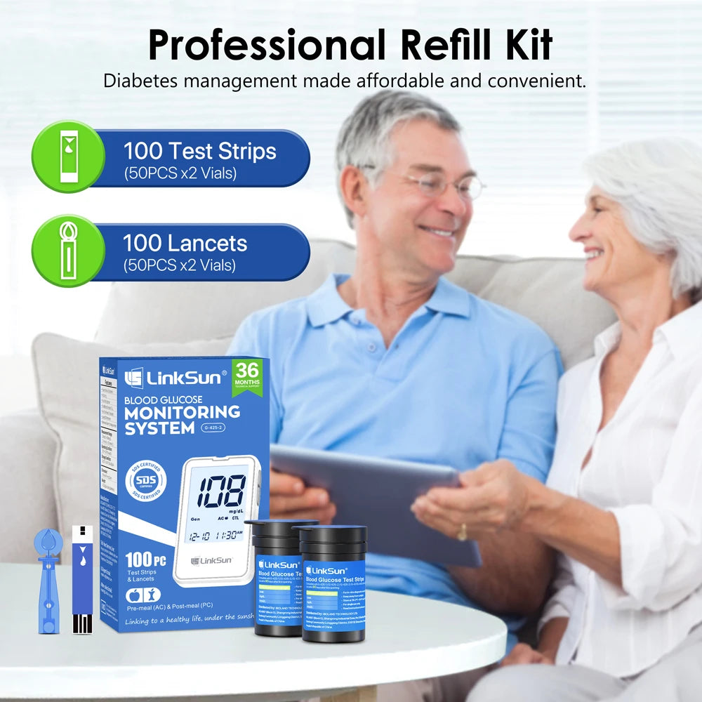 Linksun Blood Glucose Meter G-425-2 50/100 Test Strips