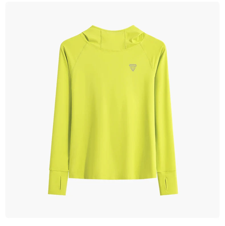 DRUR Women’s Long Sleeve Hooded Yoga Shirt