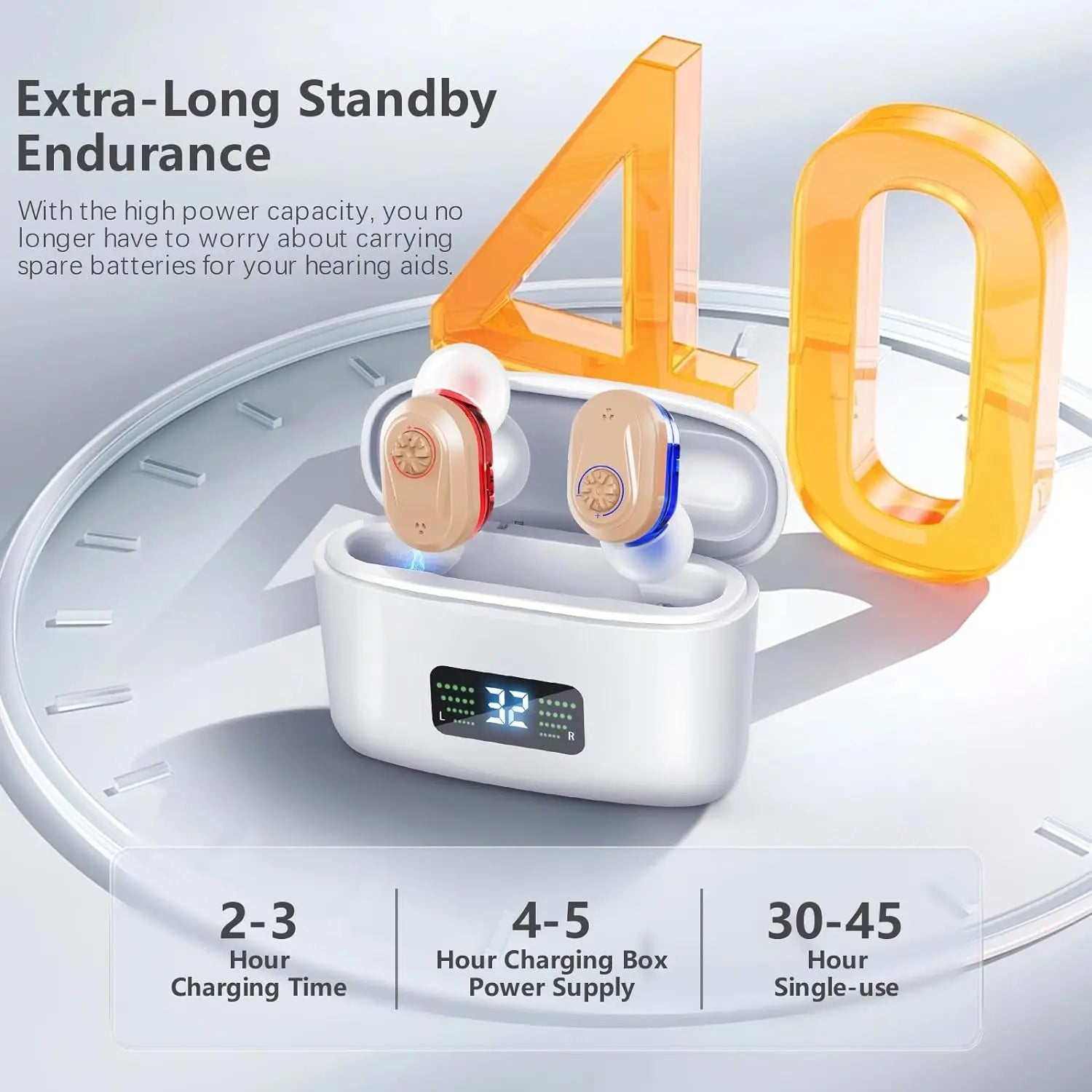 Wireless Mini Hearing Aid for Seniors with Noise-Cancelling