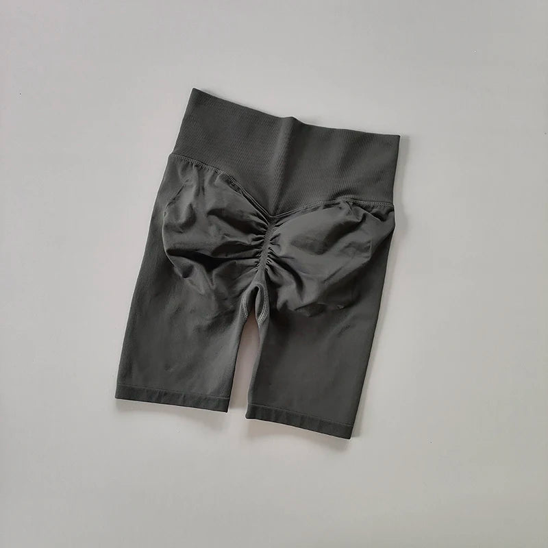 Women Yoga Shorts High Waist Sport Shorts Hip Push Up Soft Fitness Quick Dry Running Shorts Tummy Control Workout Gym Shorts