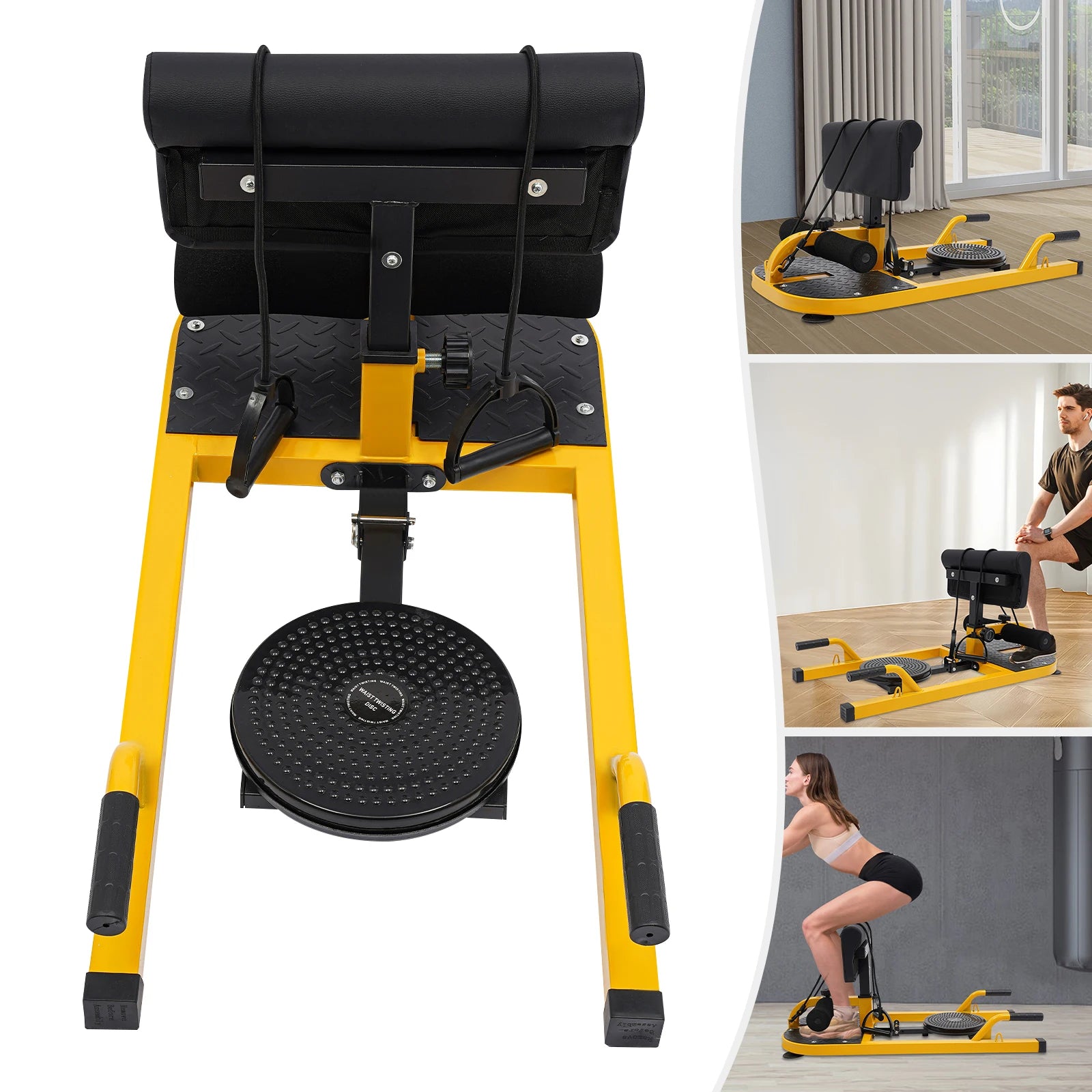 Deep Squat Machine: Adjustable Backrest and Leg Hook for All Fitness Levels, Built with High-Strength Steel for Stability