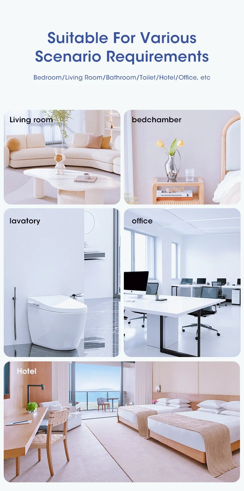 4-Speed Adjustable Digital Display Aromatherapy Diffuser Lavender Shangri-La Hilton Scent Deodorant for Bedroom Office Kitchen