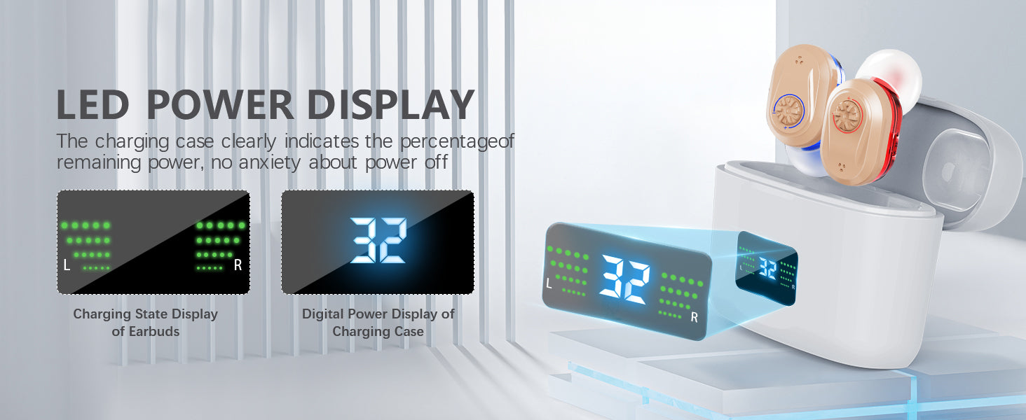 Wireless Mini Hearing Aid for Seniors with Noise-Cancelling