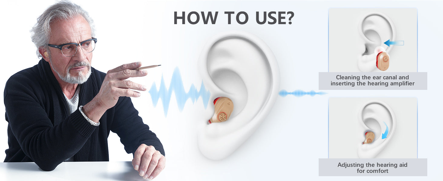 Wireless Mini Hearing Aid for Seniors with Noise-Cancelling
